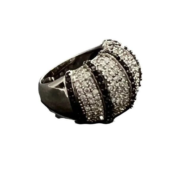 CZ Sterling Silver Dome Cocktail Ring - Picture 4 of 7